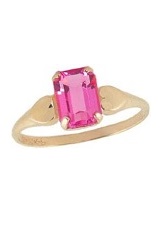 nice little yellow gold heart cz October birthstone baby ring